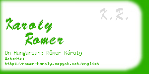 karoly romer business card